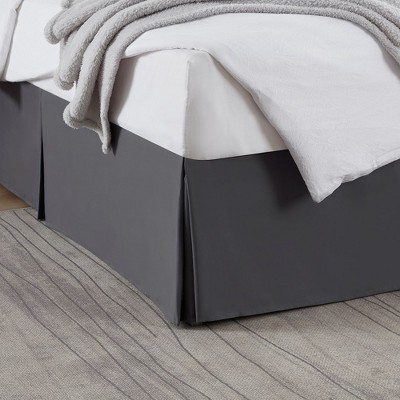 Gray Twin Polyester Split Corner Bedskirt