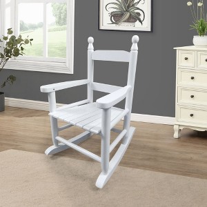 Aghana Digitals Kids' Rocking Chair - Solid Populus Wood, 110 LBS Capacity, Indoor/Outdoor Use with - 1 of 4