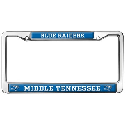 Middle Tennessee State Blue Raider Logo Full Size Standard License Plate Metal Frame
