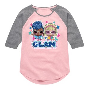 Girls' - LOL Surprise! - Glam Stars Independent Queen & Go-Go Girl Shirt Tail Raglan Graphic T-shirt - 1 of 3