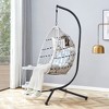 FIONECA Heavy-Duty Wicker Hanging Egg Chair ¨C Single Person Indoor/Outdoor Swing with Iron Frame, Gray - 4 of 4