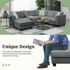 112" L-Shaped Modular Sectional Sofa with Ottoman & 3 Pillows - 4 of 4