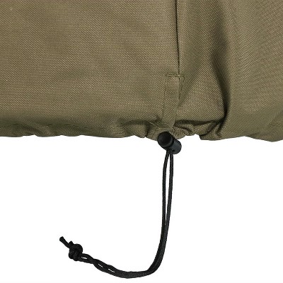 Khaki 36" Weather-Resistant Round Fire Pit Cover with Drawstring