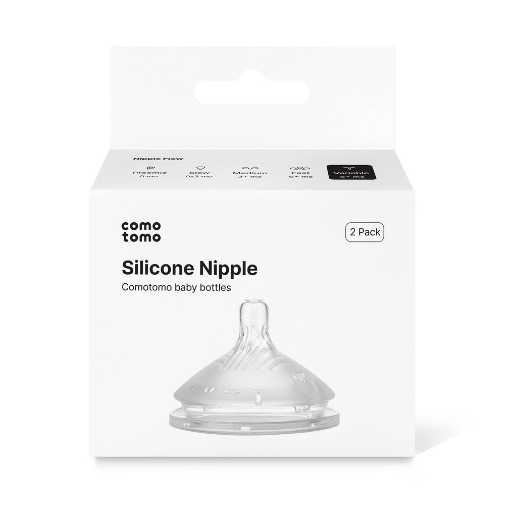 Comotomo Silicone Replacement Bottle Nipples Gen 2 - 2pk - Level 4 - Variable Flow