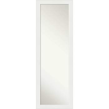 17" x 51" Vanity White Framed On the Door Mirror - Amanti Art