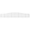 vidaXL Gabion Basket Set - 3 Pcs, Outdoor Garden Arched Gabion Wall, Galvanized Iron, 157.5" L x 19.7" W x 15.7"/23.6" H, Silver - 4 of 4