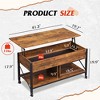 Coffee Table, 41.3" Lift Top Coffee Table with 4 Wheels, Hidden Compartment, Storage Shelf and Lift Tabletop - 3 of 4