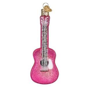 Old World Christmas Blown Glass Ornament for Christmas Tree, Glittered Glam Guitar - 1 of 4
