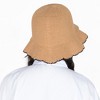 Anna-Kaci Women's Woven Floppy Bucket Hat with Scalloped Brim Edge Detail - 3 of 4
