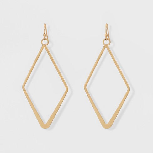 Simple 14K Gold Drop Earrings - Gold String Earrings