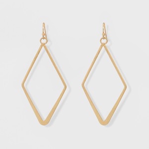 Open Work Diamond Shape Drop Earrings - Universal Thread Gold, Women