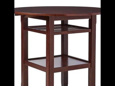 Cherry Wood Round Extendable Counter Height Table