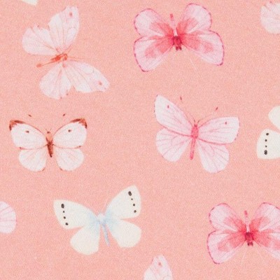 pink and blue butterflies on old