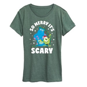 Women's - Monsters Inc - So Merry Its Scary Short Sleeve Graphic T-Shirt - 1 of 4