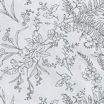 white with teal flowers