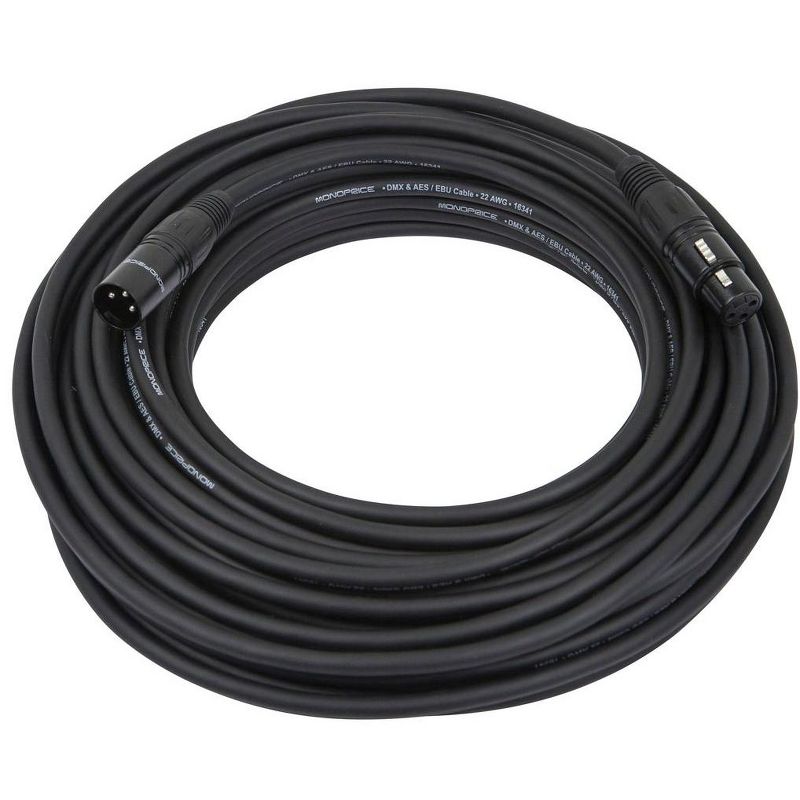 Monoprice AES/EBU Cable - 30.4 Meter - Black | 22AWG Twisted Conductors With Copper Braid And Aluminum Foil Shielding, 2 of 5