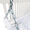 Vynxaria Front Porch Swing with Armrests, Wood Bench Swing with Hanging Chains,for Outdoor Patio ,Garden Yard, porch, backyard,  or sunroom,white - 4 of 4