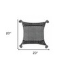 HomeRoots 20" X 20" Black And White 100% Cotton Geometric Zippered Pillow - 3 of 4