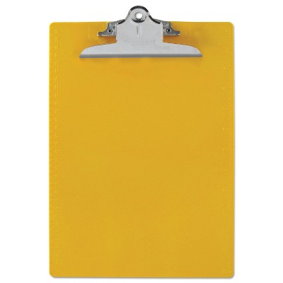 Saunders Recycled Plastic Clipboards 1" Clip Cap 8 1/2 x 12 Sheets Yellow 21605