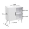 Sideboard Buffet Kitchen Storage Cabinet, Accent Cabinet with Solid Wood Feet for Decorated Doors, Dining Room, Hallway - 4 of 4