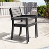 Crestlive Products Pellebant Outdoor Stackable Dining Chair Patio Armchair Set of 2 Aluminum Frame with Wood Plastic Composite Seat and Back - 3 of 4
