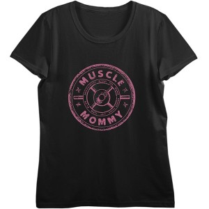 Muscle Mommy Weight Plate Women's Crew Neck Short Sleeve Top - 1 of 3