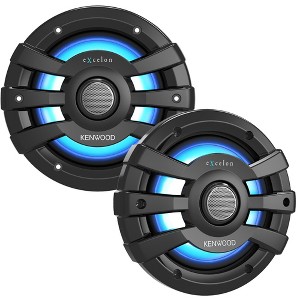 Kenwood XM65BL 6.5" 2-Way Black Coaxial Speakers Marine/Powersports for 5-1/2" Diameter Mounting Hole, 21-Color Front & Back RGB Illumination - 1 of 3