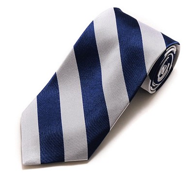 Men's College Striped Colored Silk Long Or X-Long Neck Tie