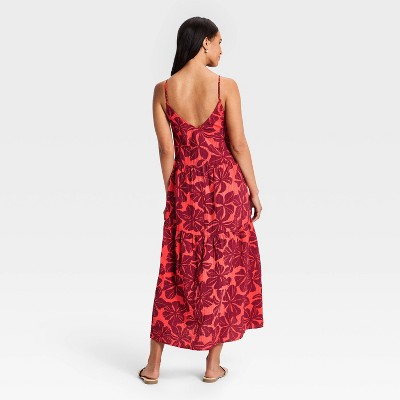 Женские платья A New Day Women's Tiered Maxi Dress - A New Day™ Burgundy Floral XL — фото 2