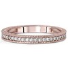 Pompeii3 VS 1/5ct Vintage Diamond Wedding Milgrain Ring 14K Rose Gold - 2 of 4