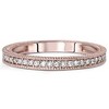 Pompeii3 VS 1/5ct Vintage Diamond Wedding Milgrain Ring 14K Rose Gold - image 2 of 4