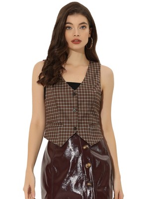 Allegra K Women's Steampunk Dressy Sleeveless Versatile Racerback Suit Vests