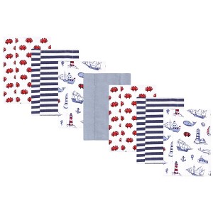 Hudson Baby Flannel Burp Cloth 7pk, Lighthouse, One Size - 1 of 4