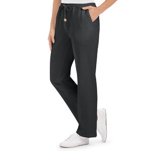 Collections Etc Cotton Fleece Drawstring Waist Fleece Pants with Pockets - 1 of 4