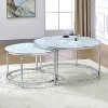 Rayne Nesting Cocktail Table White - Steve Silver Co.: Chrome Frame, Faux Marble Top, 2-Piece Set - 2 of 4