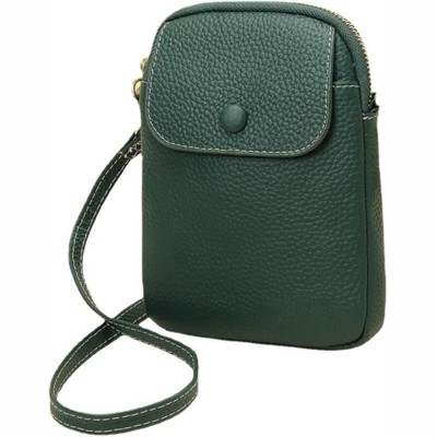 Clotth Genuine Leather Crossbody Purse Wallet Small Phone Pouch Flip Phone for Women Top Layer Cowhide  Bag Mini Vertical Mobile Phone Bag