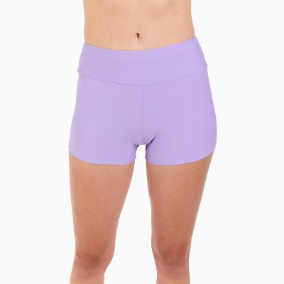 Calypsa Women's Chlorine Resistant High Waisted Swim Shorts
