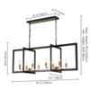 Rennnsan Vastra 47" W 8 - Light Rectangle Candle Modern Industrial Dimmable Kitchen Island Pendant in Black - 3 of 4