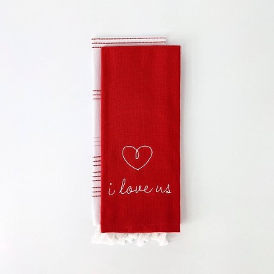 2ct Dish Towels Valentine's Day I Love Us - Bullseye's Playground™