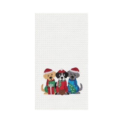 C&F Home Carolin Dogs Embroidered Waffle Weave Kitchen Towel