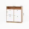 TIRAMISUBEST Shoe Storage Cabinet with 4 Flip Drawers and Open Compartment - Freestanding Shoe Rack Organizer with Wooden Handles for Entryway - 3 of 4