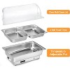 9 QT Electric Chafing Dishes Buffet Set, Stainless Steel Catering Food Warmer with 2*1/2 Pans & Cover for Parties, Birthday, Wedding, Banquet - 3 of 4
