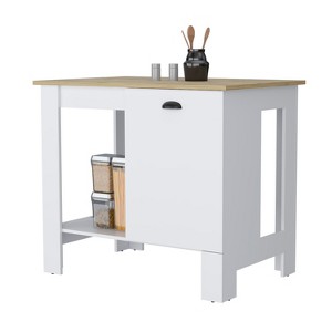NicBex 3 Drawers Kitchen Island Cart with 1 Flexible Cabinet and 2 Shelves,Kitchen Island with Storage,Island Table for Kitchen - 1 of 4