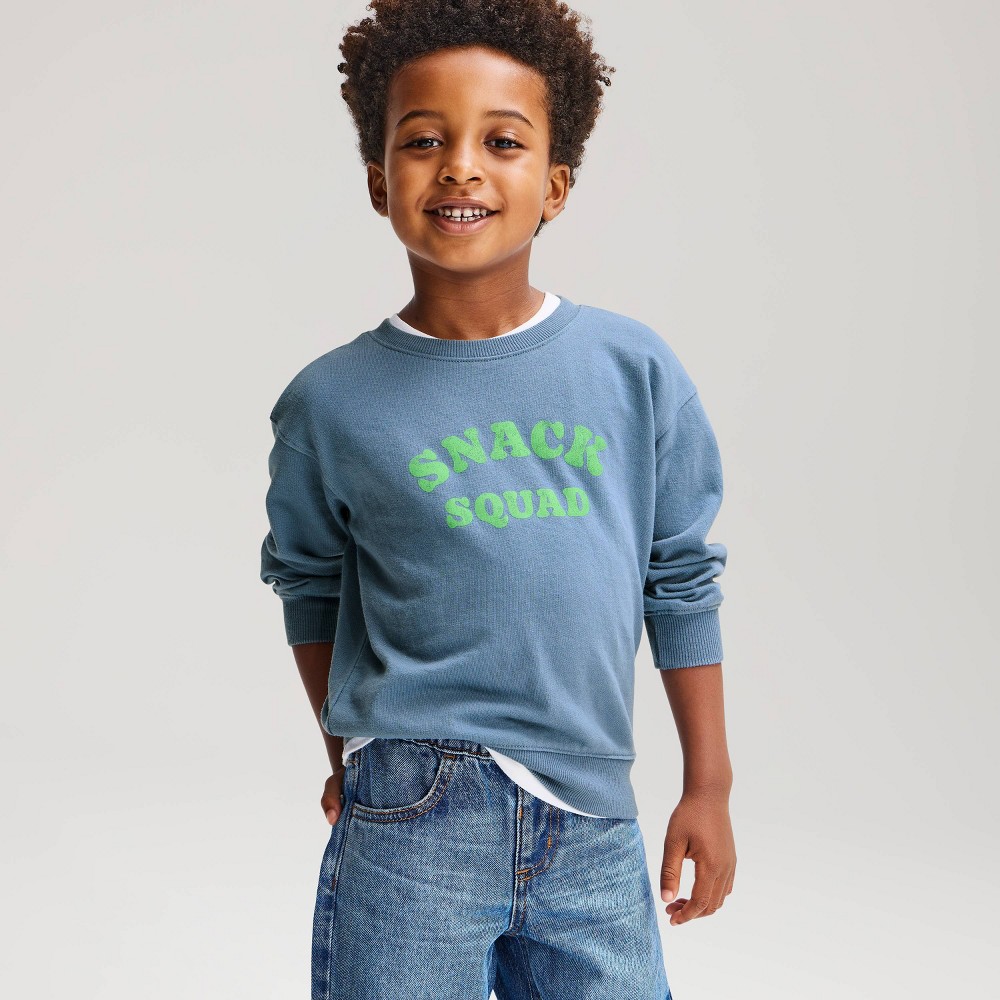 Toddler Boys' Snack Squad Crewneck Sweatshirt Cat & Jack™ Blue 5T