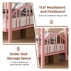 Twin Bunk Bed Frame with Heightened Arched Guardrail and Safety Ladder, Metal Slats Support, Modern Decor Style, No Box Spring Needed - 3 of 4