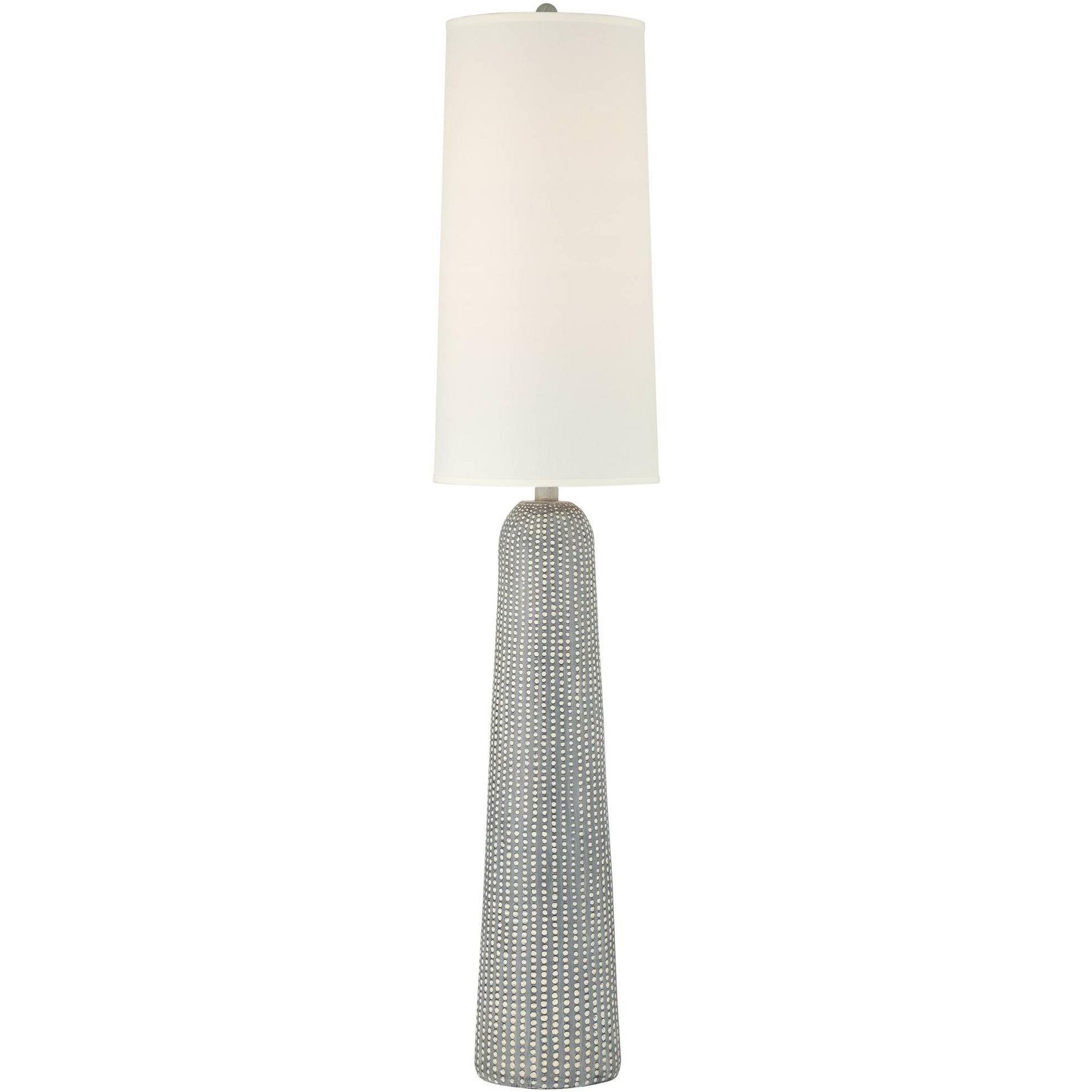 Regency Hill Leisa 65 1/2" High Hammered Gray 2-Light Modern Floor Lamp
