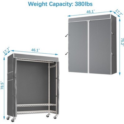 R1C Plus White Wire Garment Rack with Black Cover