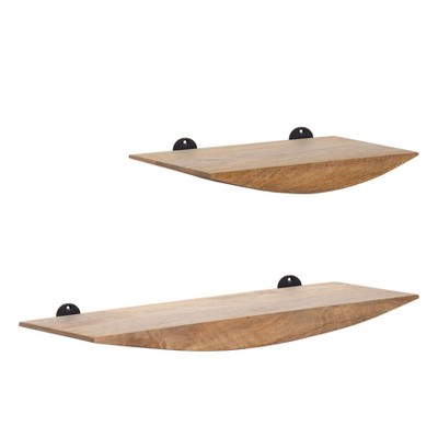 MH London Hutch 24" Set of 2 Wall Mounted Shelves Mango Wood