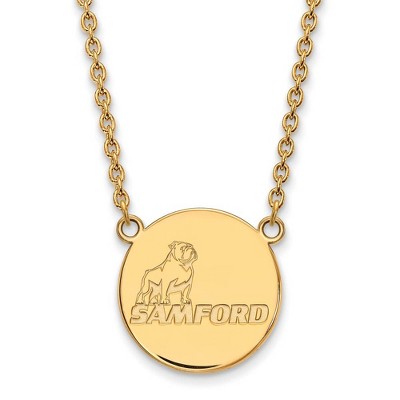 Black Bow Jewelry 10k Yellow Gold Samford Bulldogs NCAA Necklace 18 Inch