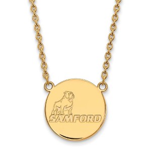 Black Bow Jewelry 10k Yellow Gold Samford Bulldogs NCAA Necklace 18 Inch - 1 of 4